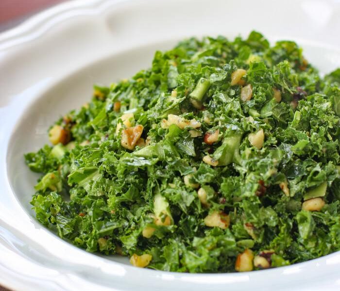Citrus Kale Salad with Walnuts and Olive Oil Dressing